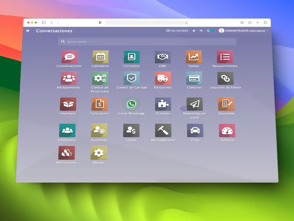 Screenshot del proyecto Odoo v13 Plastigesa E.I.R.L.